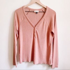 Universal Thread Henley in Dusty Rose NWOT
